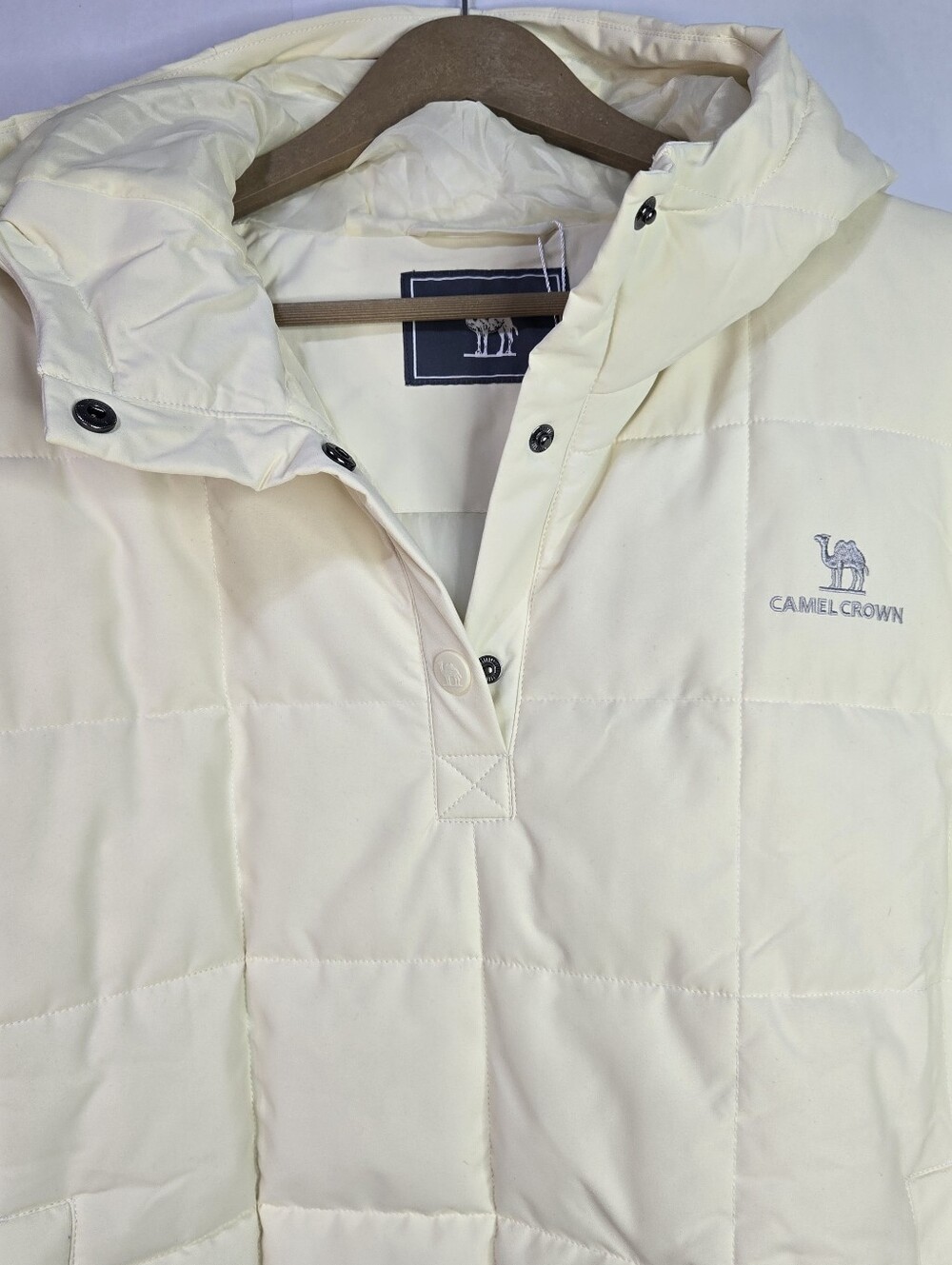 Camel Crown Women Size  XL Cream Hooded Half Zip  Puffer Pullover Jacket NWT - Picture 5 of 12
